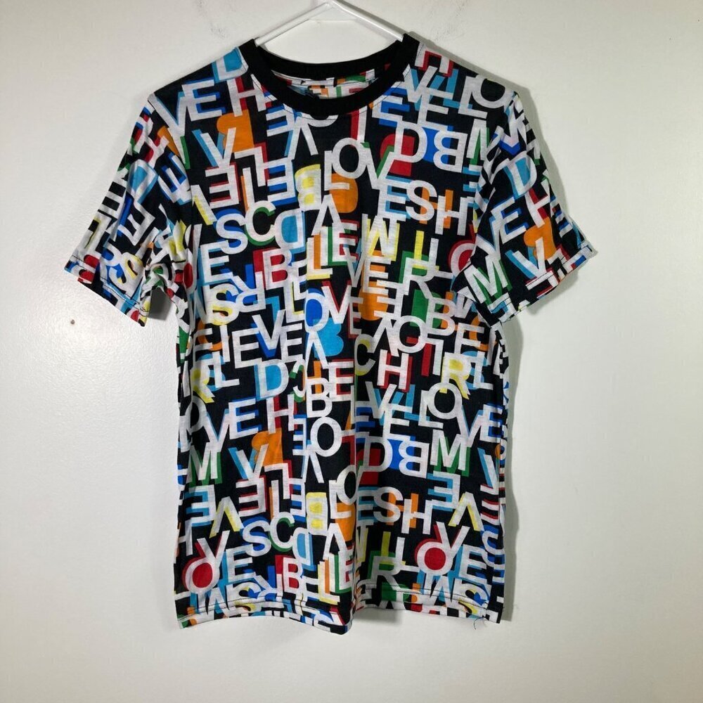 Mens Fresh Prints of Bel Air‎ Letters Alphabet Tee Shirt Multicolored S